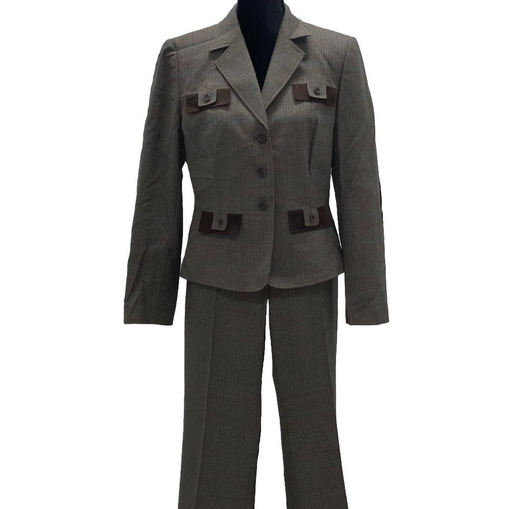 Antonio Melani Brown Plaid Suit